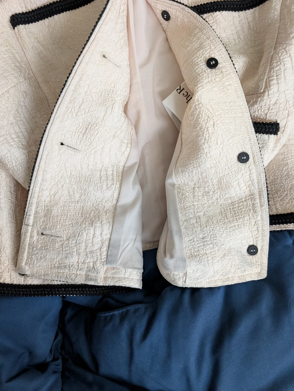 Veronica Beard Darla Lady Jacket Blazer Ivory Size 10 - Picture 11 of 14